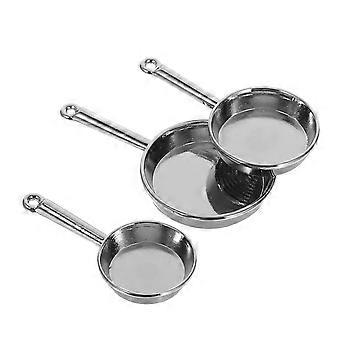 Mini Frying Pan Dollhouse Kitchen Utensils for Decoration 15Pcs Set