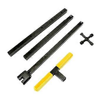Water Meter Wrench Foldable T Handle Steel Multifunctional Water Shut Off Tool for Repairing Yellow