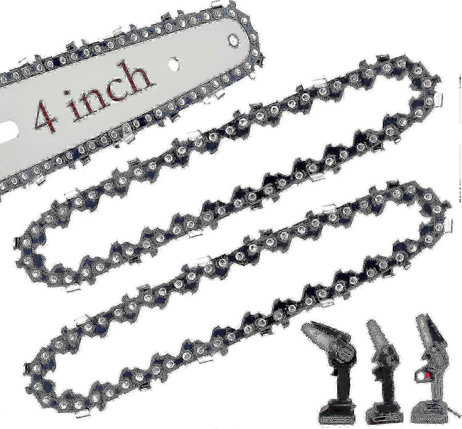 2 Packs Mini Chainsaw Chain, 4 Inch Replacement Chains
