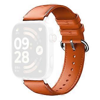 Pulseira de couro genuíno para Xiaomi Redmi Watch 5/ 4/ Smart Band 8 Pro/ 9 Pro, pulseira de substituição com fivela de metal.