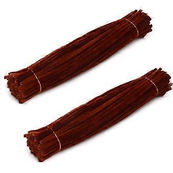 200pcs 12 "x 6mm Creative Arts Chenille Stiele Sparkle Pfeifenreiniger für DIY Bastelprojekte (Braun)