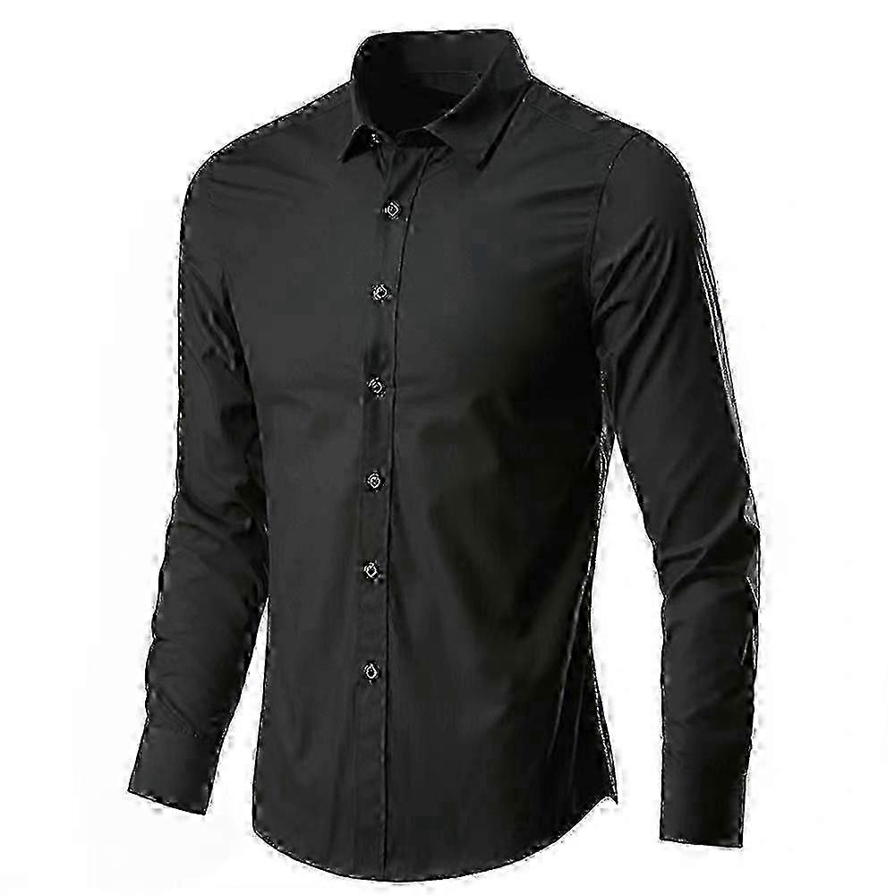 Mens compatible withmal Business Casual Long Sleeve Solid Button - Down Shirt