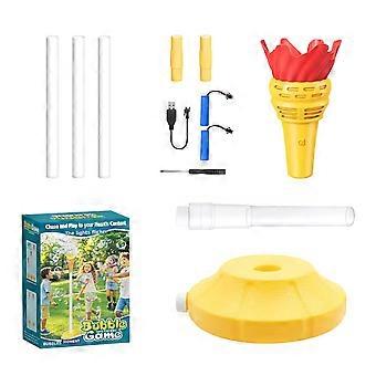 Light Up Music Bubble Machine With Sound Effects Torch Shape Bubble Blower Rechargeable Bubble Maker For Park Beach Game Multicolor