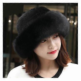 Cold Weather Women's Thick Imitation Mink Fur Winter Hat with Ear Warmers, Casual Fashion
