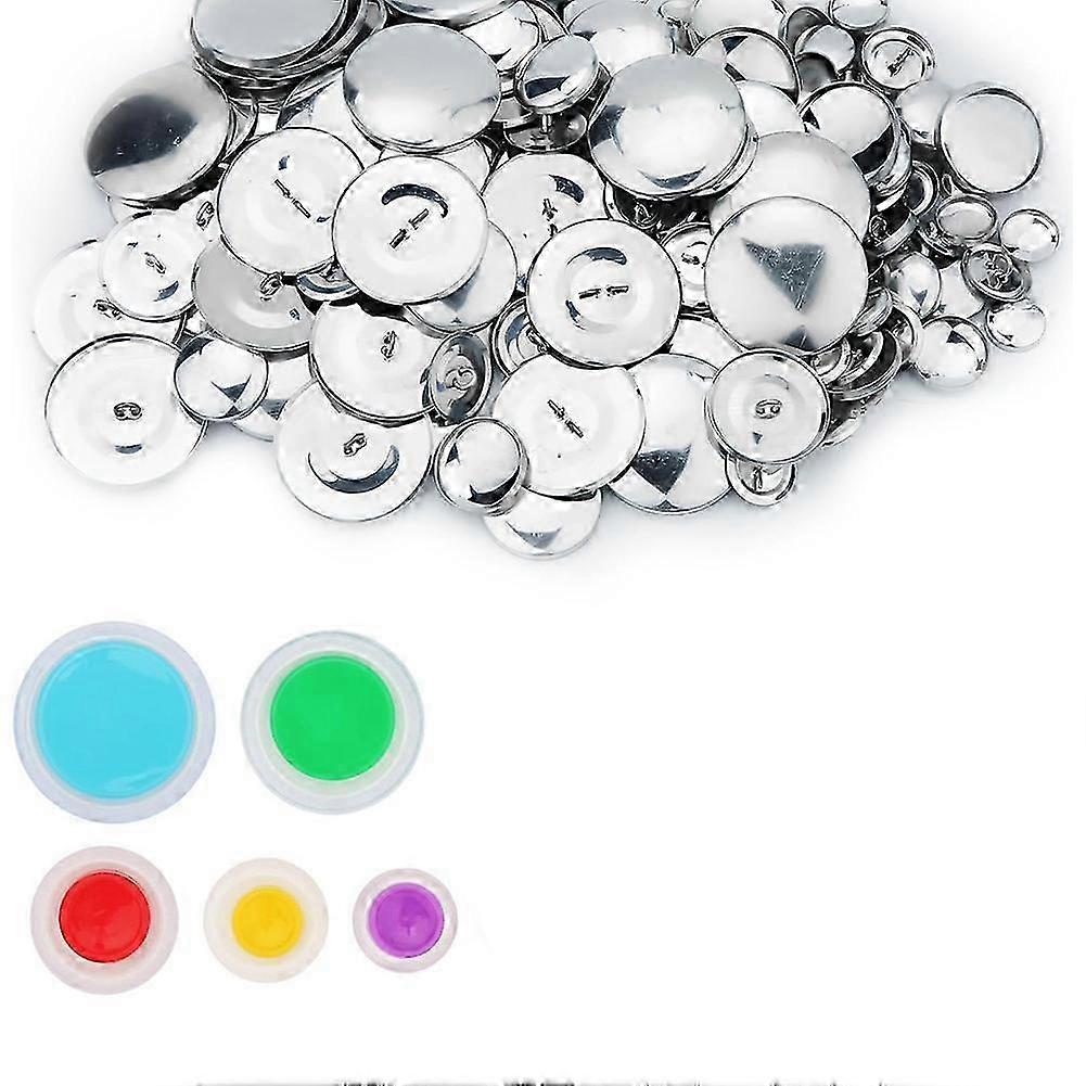 100Pcs Button Covers, Cover Button Kit with 5 Different Sized Buttons and Tools compatible with Make Your Own Button