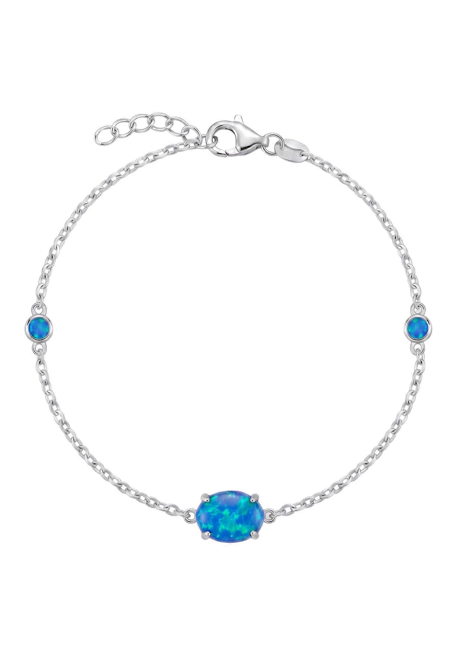 Oval Blue Opal Bracelet by Latelita for Women, Sterling Silver, Adjustable 17-20cm