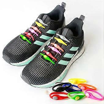 12pcs Round Elastic No Tie Shoelace Silicone compatible with Men Women All Sneakers Fit Strap Shoe Laces Shoelaces Unisex Kid Adult
