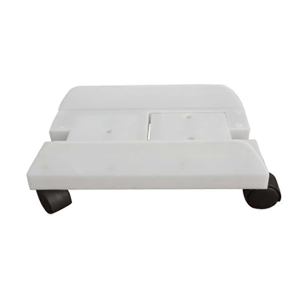 Adjustable Computer Tower Stand with Lockable Rolling Wheels, Dustproof Base and Stable Structure (White)
