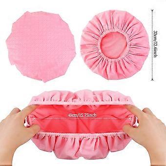 Douchemuts voor dames, herbruikbare waterdichte badmuts met badstof voering en elastische band voor spa, thuis of salon (roze)