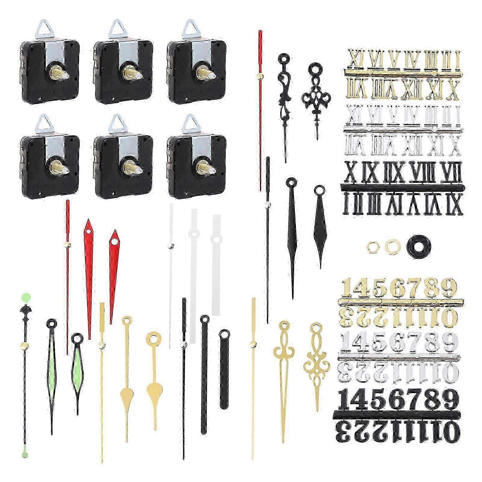6 Sets DIY Clock Movement Replacing Clock Pointer Practical Clock Movement Number