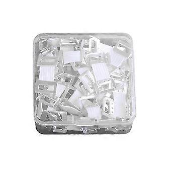 Lot de 50 clips élastiques blancs pour bandages, avec fermoirs métalliques extensibles, compatibles avec la fixation de divers bandages et compresses.