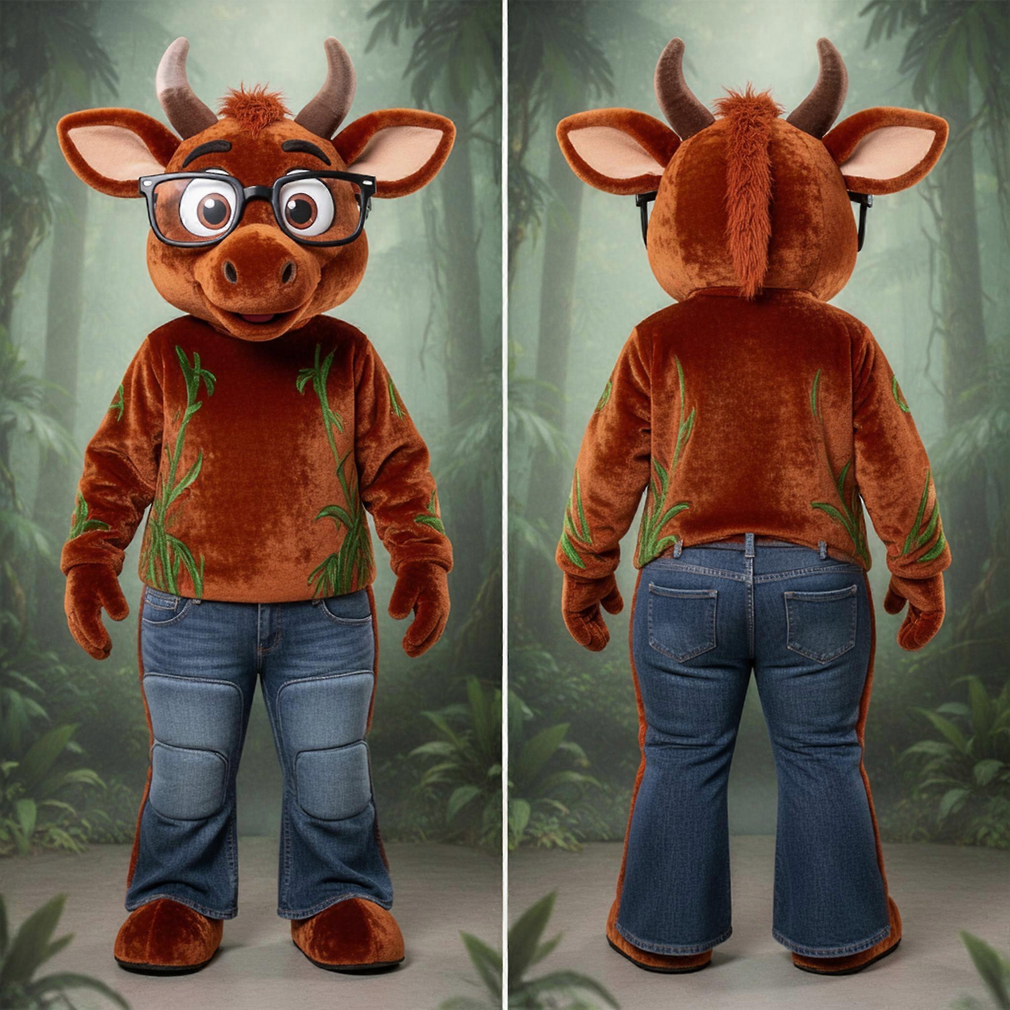 MASTICOT Rust Orange Wide Eyed Okapi Mascot