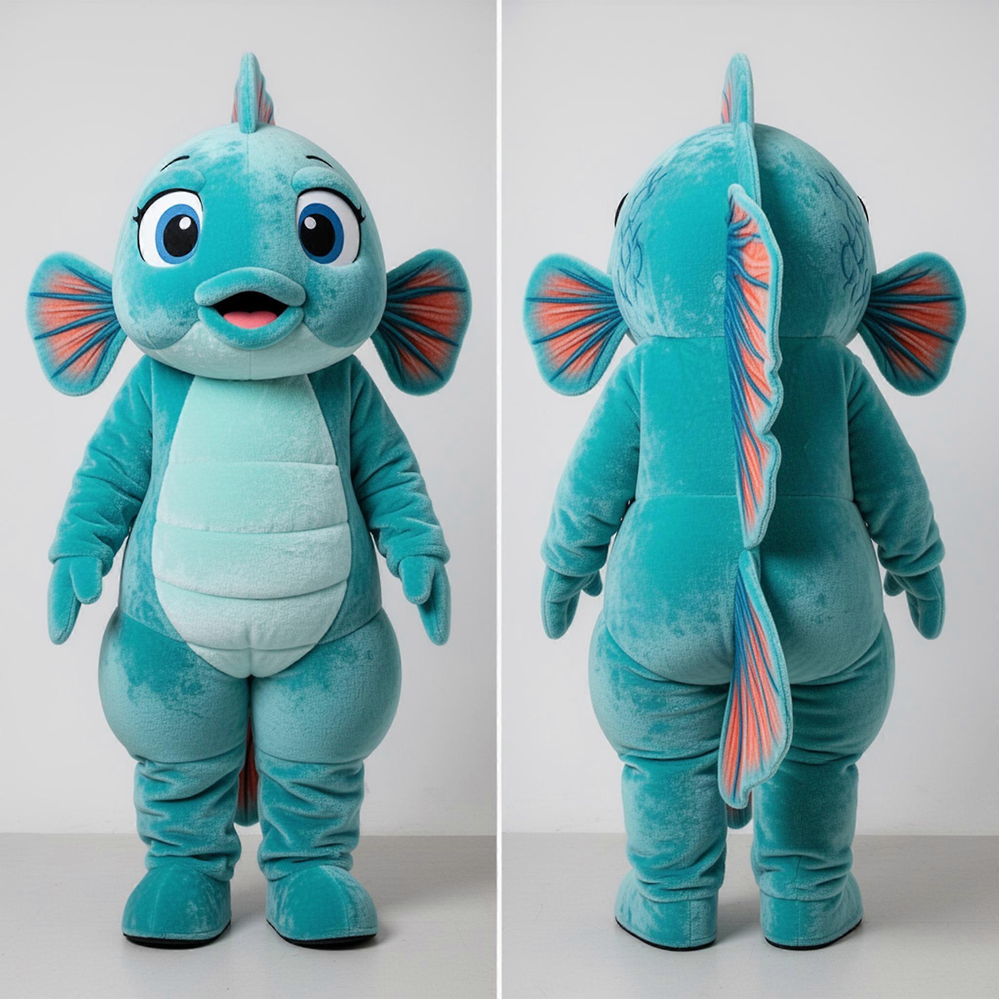 MASTICOT Turquoise Velvety Betta Fish Mascot