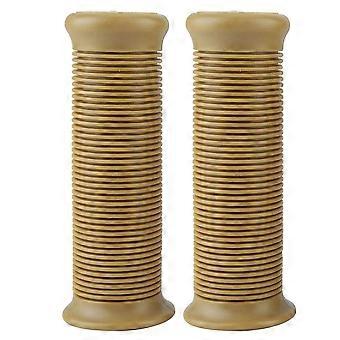 Pair of 7/8inch 22mm Universal Motorcycle Vintage TPU Handle Handlebar Grip Sauce Yellow