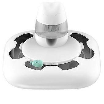Electric Cat Treat Dispenser Toy Roller Track Rotating Automatic Pet Feeder@q