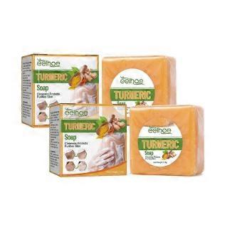2X Turmeric Soap Face Cleansing Anti Acne Skin Brighten Remove Pimples Dark Spot
