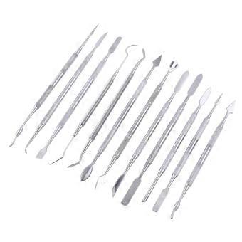 12pcs en acier inoxydable double face cire sculpture kit kit ensemble pour la décoration bijoux laboratoire dentaire YEMAA