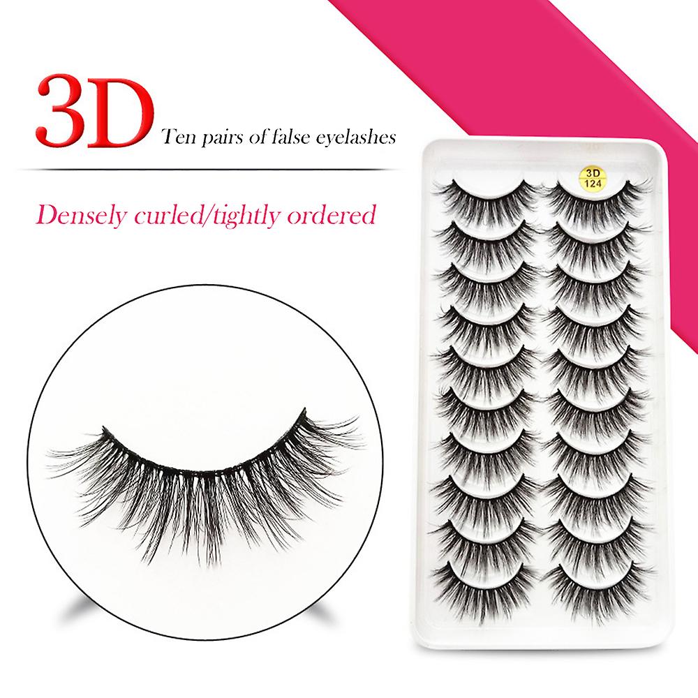 10pairs False Eyelash Natural 3d Fluffy Eyelashes Extension Soft Wispy Eyelashes