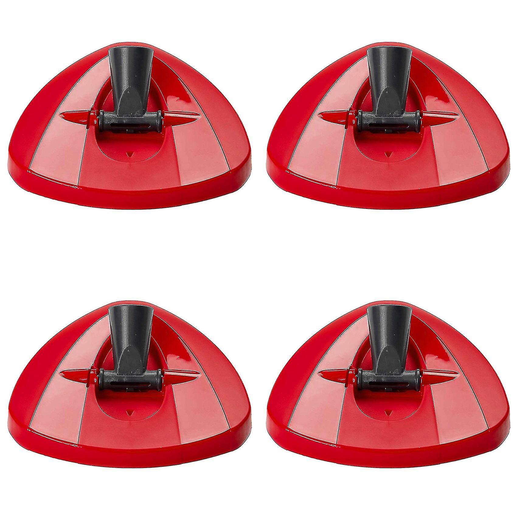Compatible With O-cedar Easy Rotary Mop Head Triangular Base (4pcs Red)