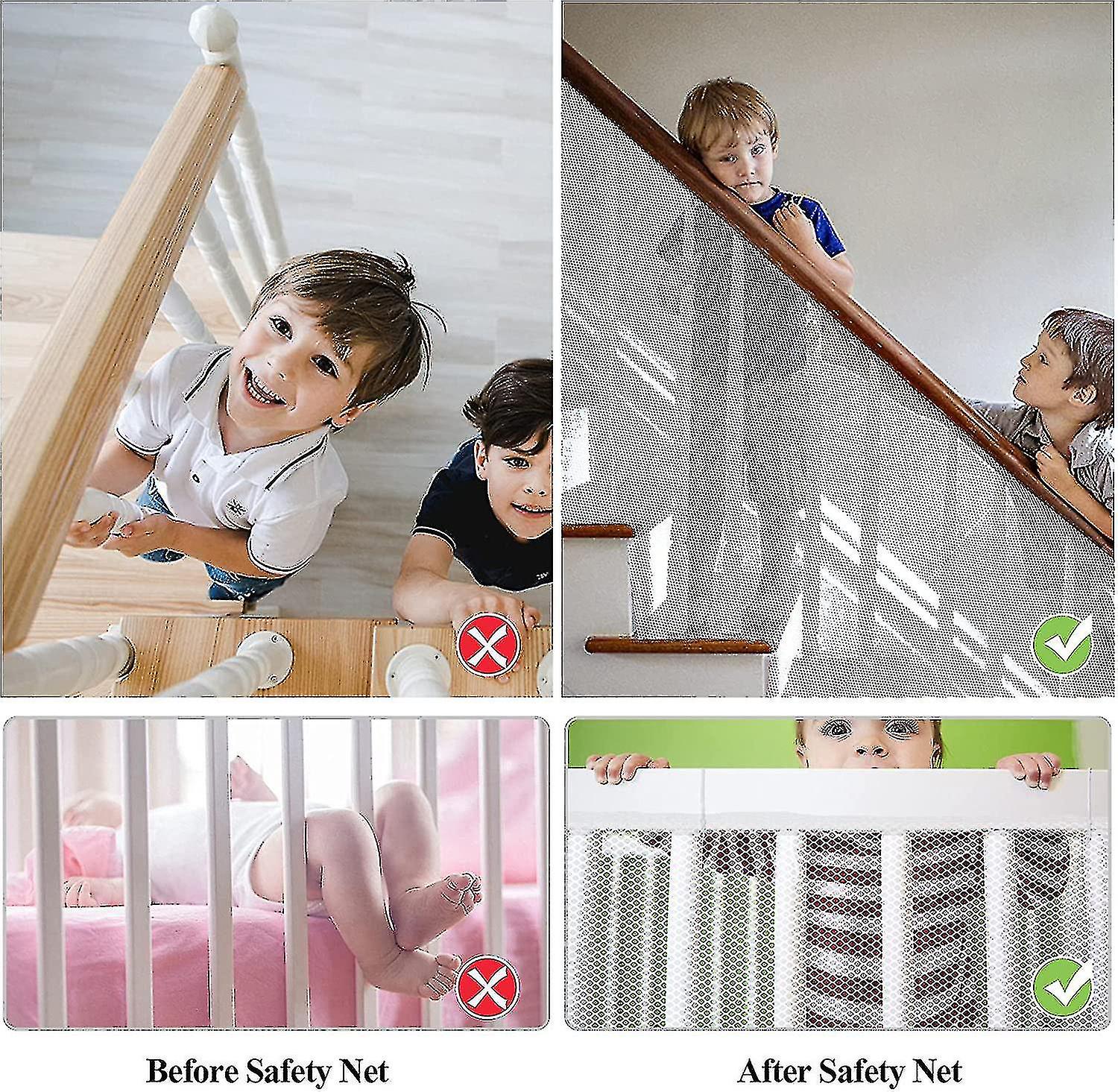Filet De Sécurité Pour Enfants 200x78cm - Protection Escalier Et Balcon