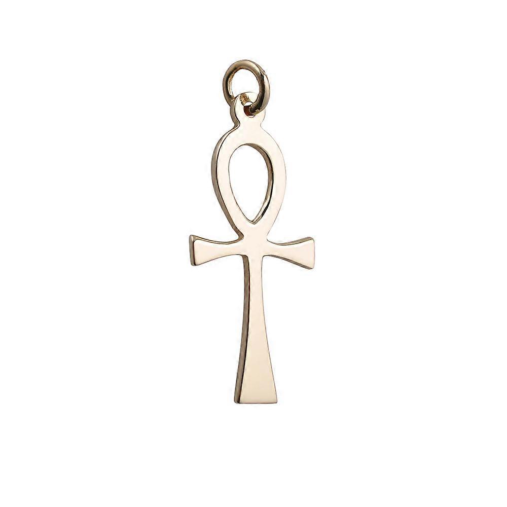 9ct Gold 33x17mm plain solid Ankh or Peace Cross