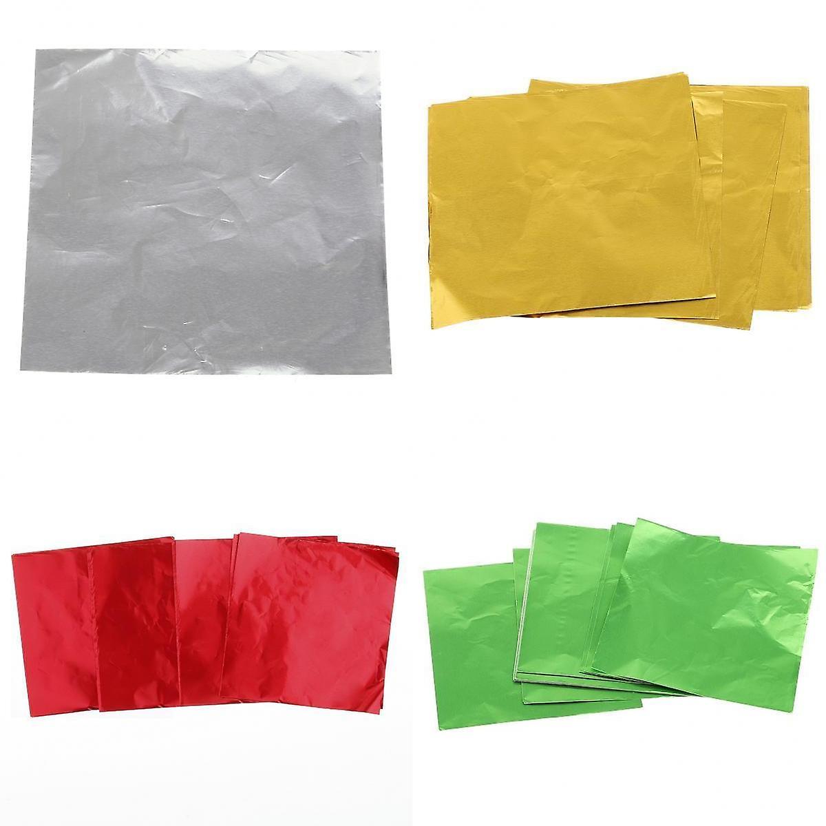 4x100 Pieces of Colors Foil Wrappers for Sweets Candy Chocolate Lolly 8x8cm
