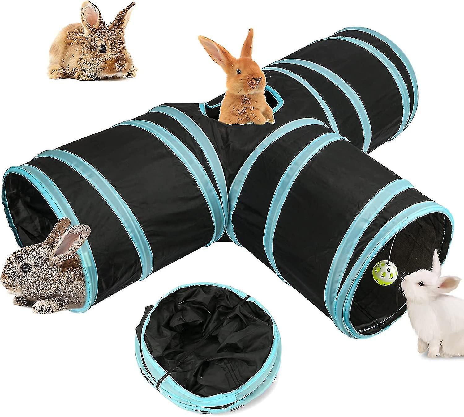1 Piece Pet Tunnel, Foldable 3 Way, Rabbit Hideout Small Animal Activity Tunnel Toy For Young Dogs Rabbit Guinea Pig Kitten V