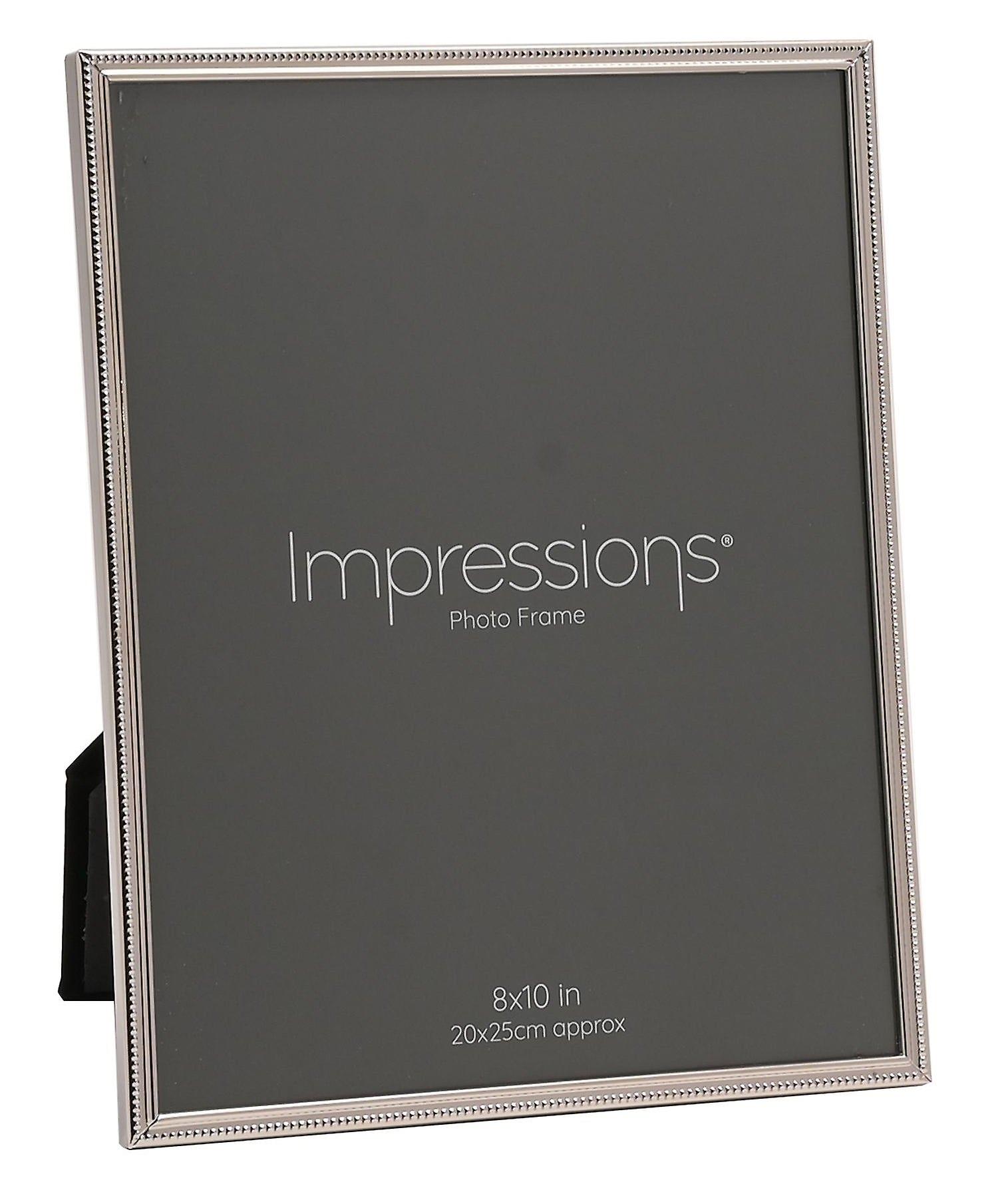 Juliana Impressions Silver Plated Thin Beaded Photo Frame 8 x 10 - Silver