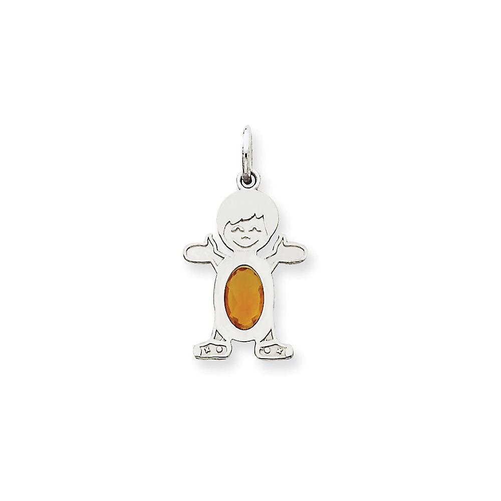 14k or jaune massif ovale citrine naissance mois pendentif collier-pendentif pour femmes