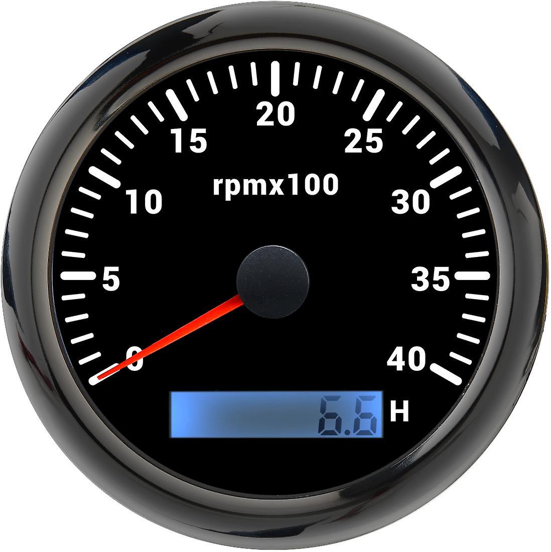 Ad 85mm Tachometer With Lcd Hour Meter For Marine Boat Car Rpm Gauge 0-3000 4000 8000 Rpm Meter Tach Sensor 7colors Backlight