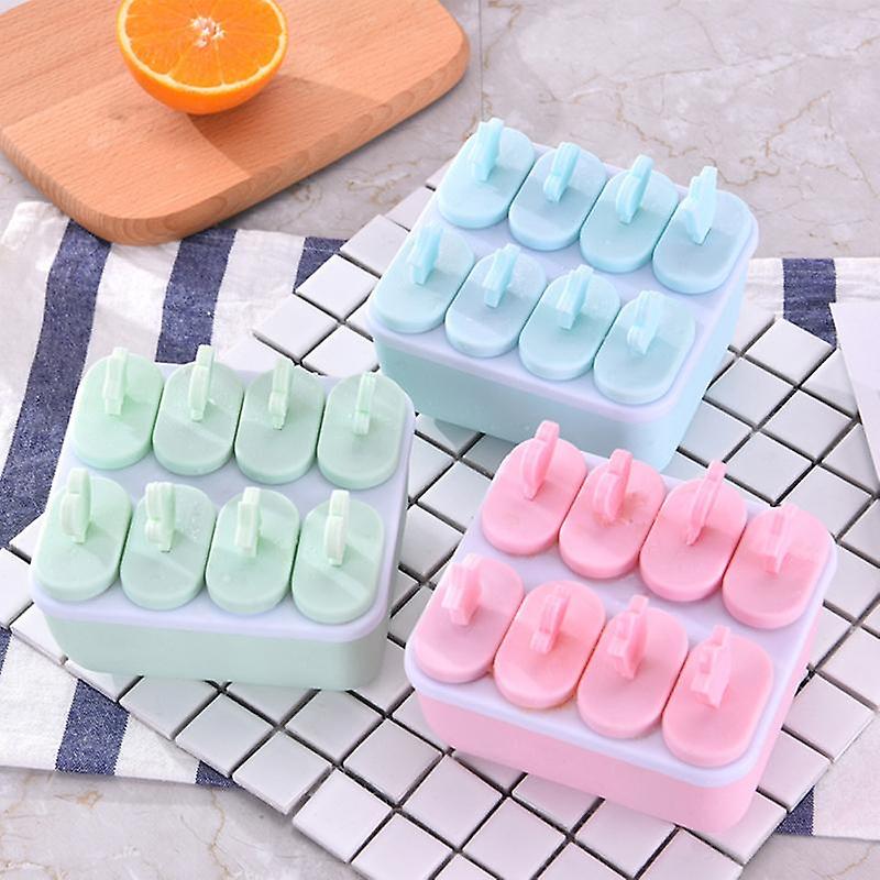 Plastic Popsicle Ice Cream Mold Maker Tray Cube DIY Kitchen Tool with Cover