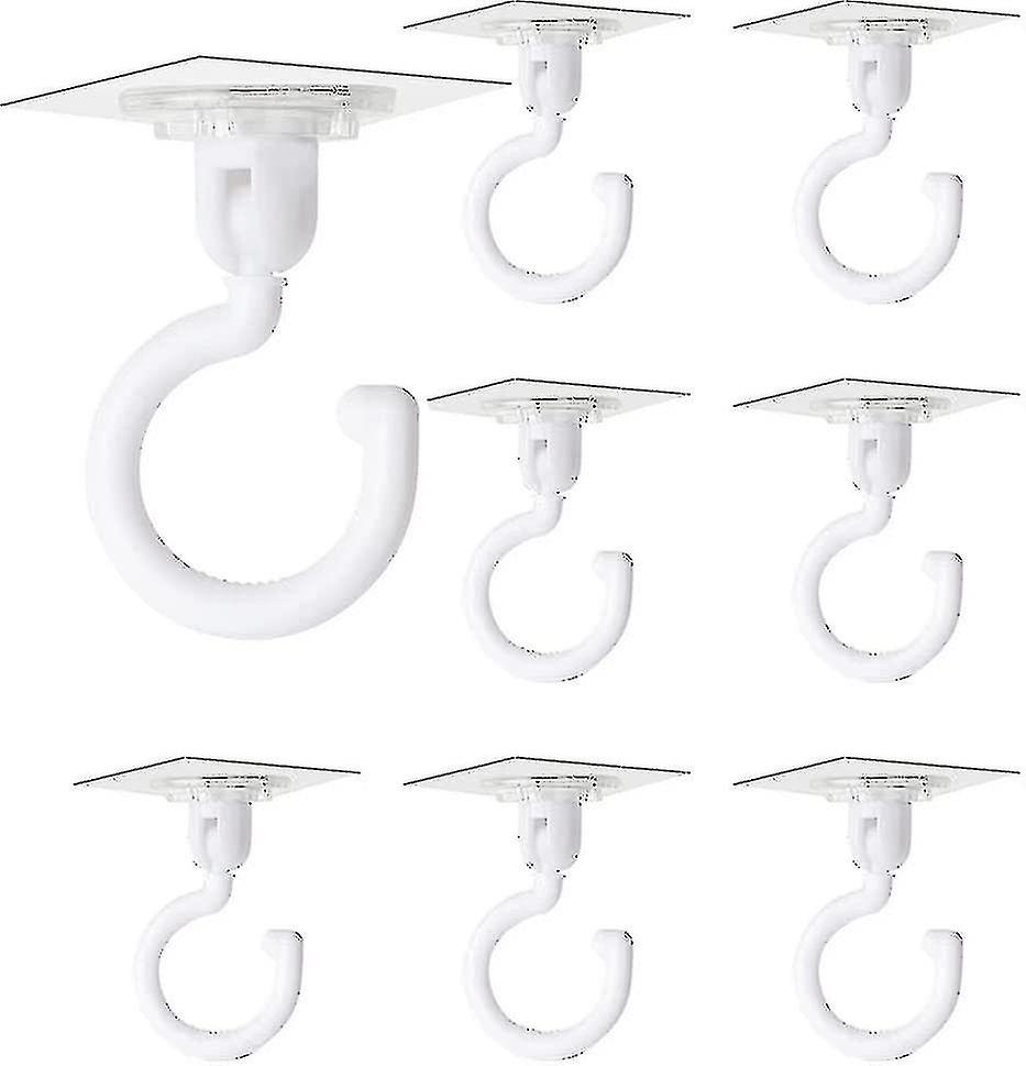 8 Pieces Transparent Hooks 360 Degree Rotating Hook Hook Ceiling Hooks Without Drilling