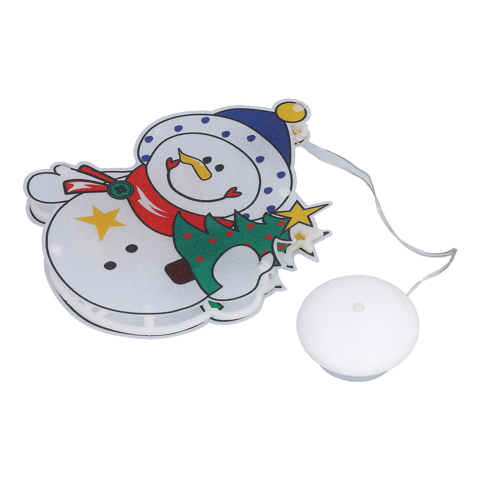GPB Christmas Snowman LED Window Light Battery Powered Hanging Light with Suction Cup for Christmas Tree Party Room