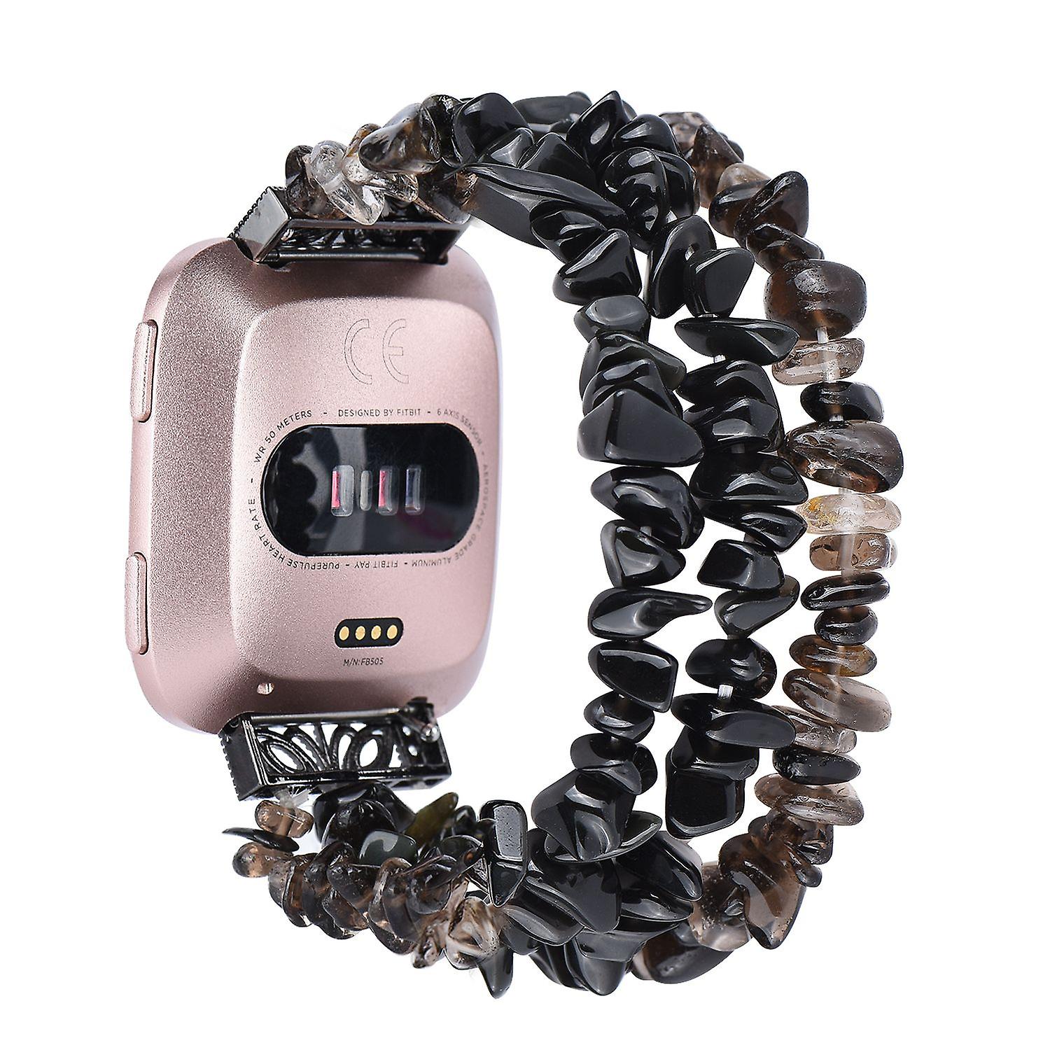 Four Rows Natural Stones Watch Band Strap Wrist Bracelet for Fitbit Versa/Fitbit Versa 2