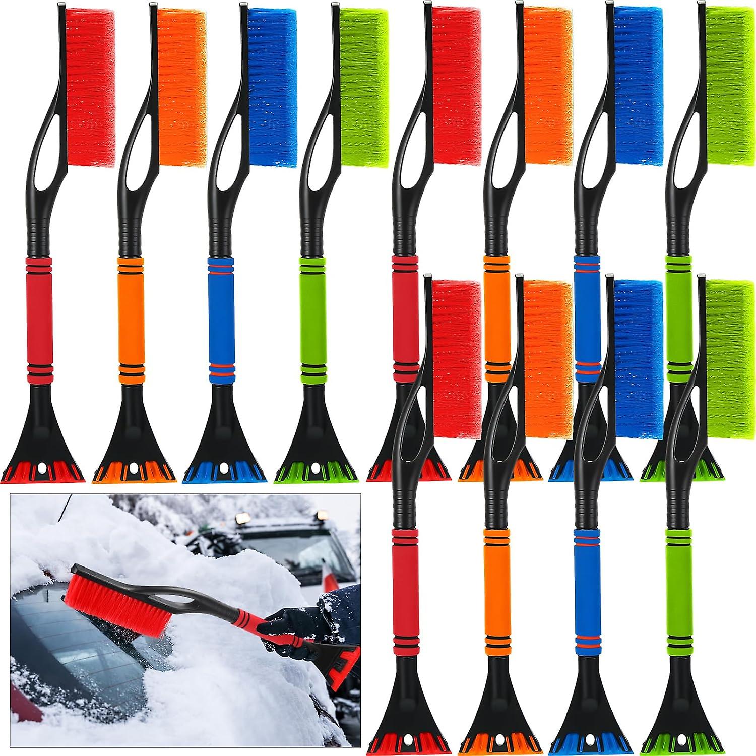 12 Pcs 24 Inches Snow Brush and ice scrapers for Car Windshield Windows Detachable No Scratch Scraper for ice and Snow Removal Winter with Foam Grip