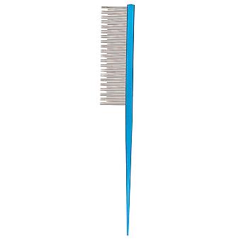 Dog Comb Pet Hair Comb with Long and Short Stainless Steel Teeth for Removing Tangles and KnotsBlue