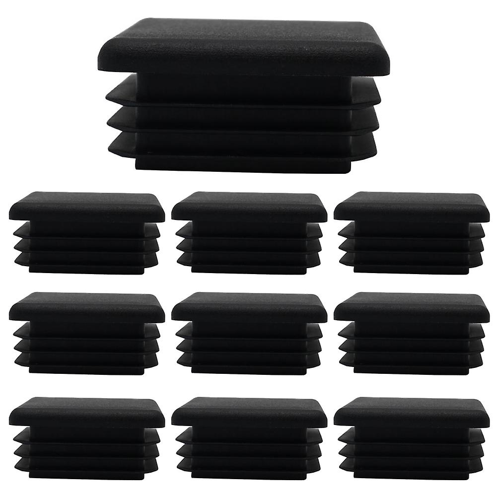 Square Plastic Plug Tubing Post End Cap Chair Glide 10pcs Black Plastic Square Plugs