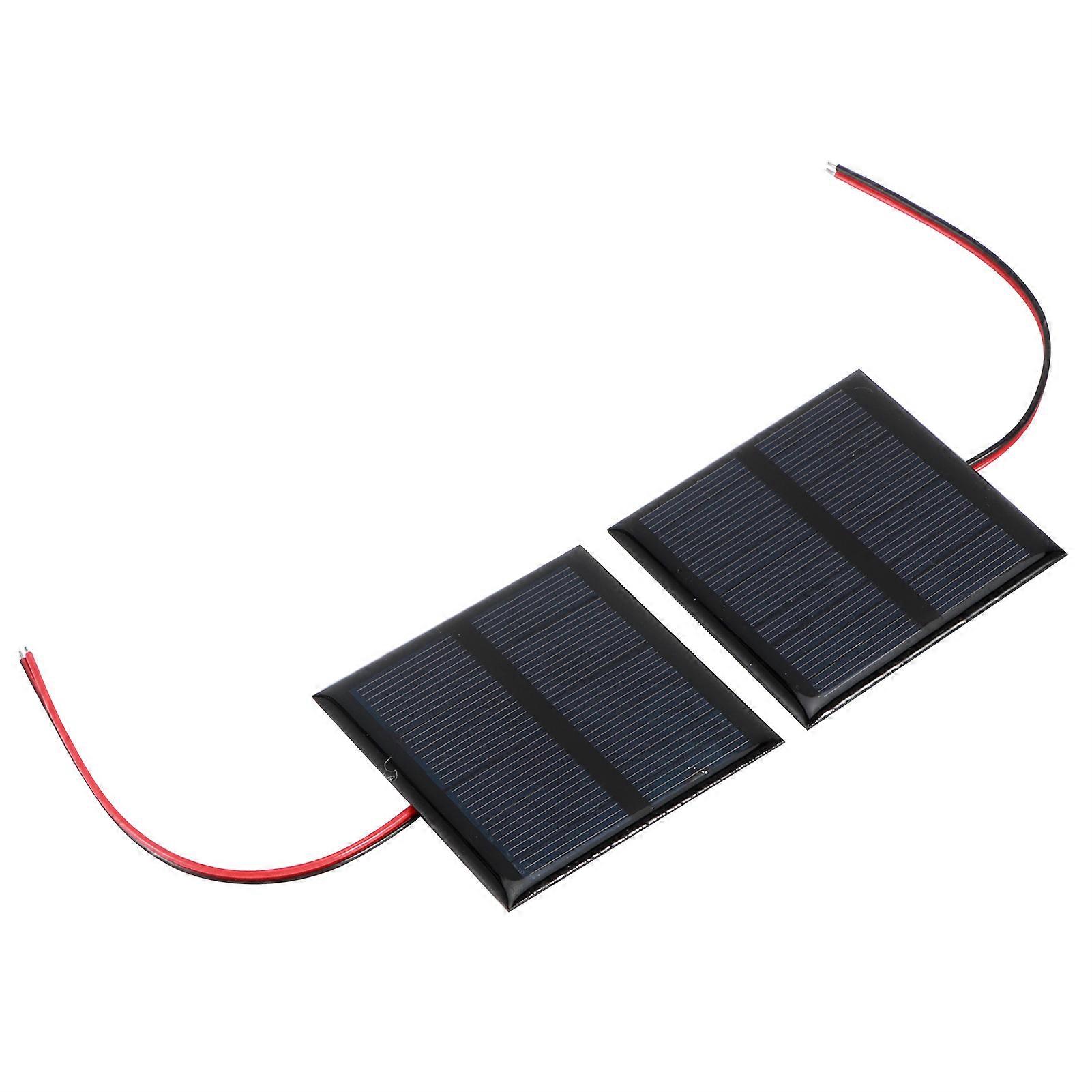 2Pcs 5.5V 0.6W Wired Solar Panel Multifunctional Portable Mini Solar Board Polysilicon