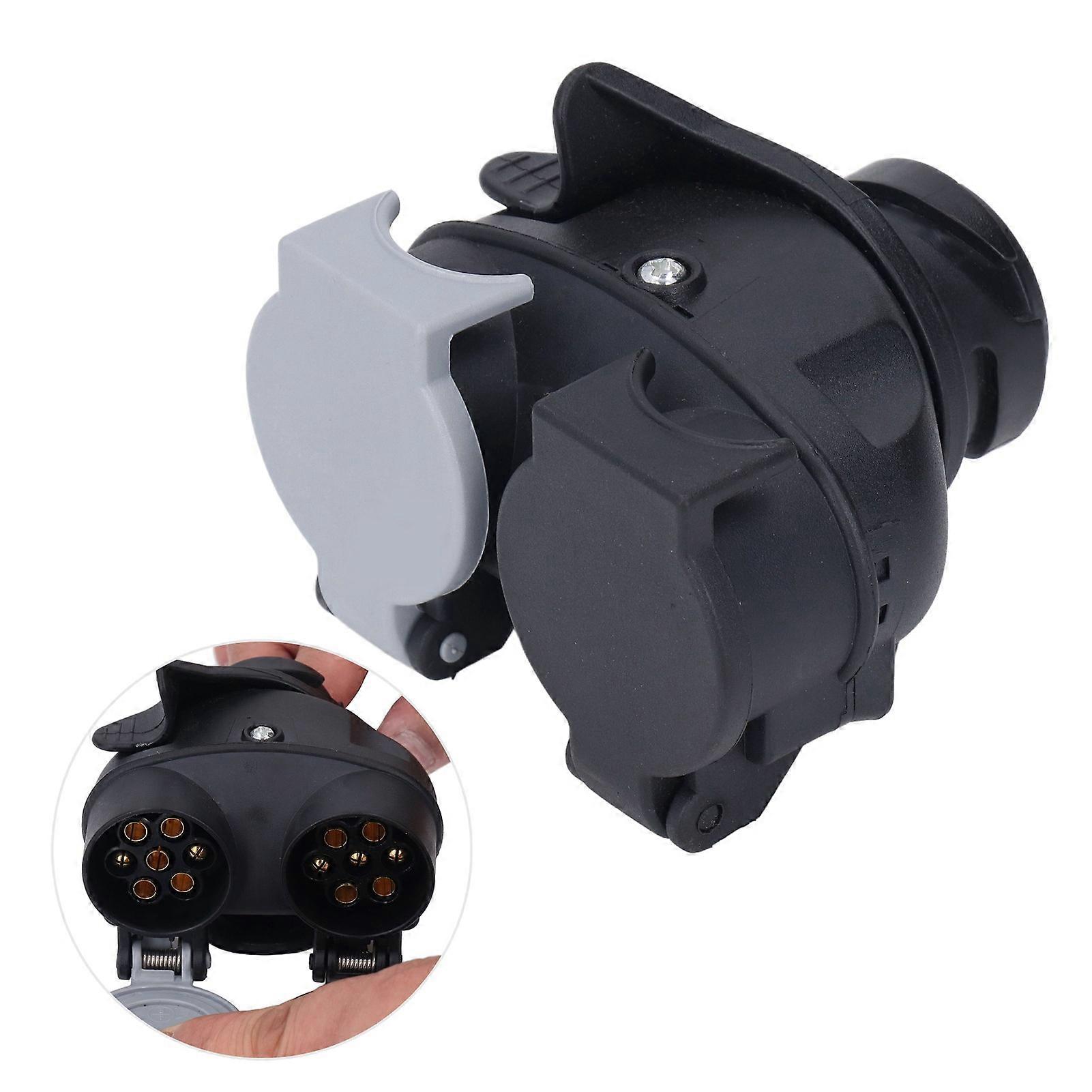 Towing 13 Pin to Dual 7 Pin Adaptor 12V Conversion Plug 12N 12S for Caravan Trailer Fridge Appliance