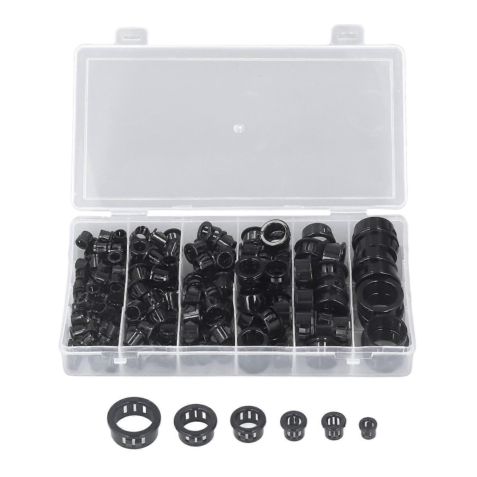 160Pcs Snap in Cable Grommet Protector Nylon Plastic 5/16in 3/8in 1/2in 5/8in 3/4in 1in Cable Grommet Protector