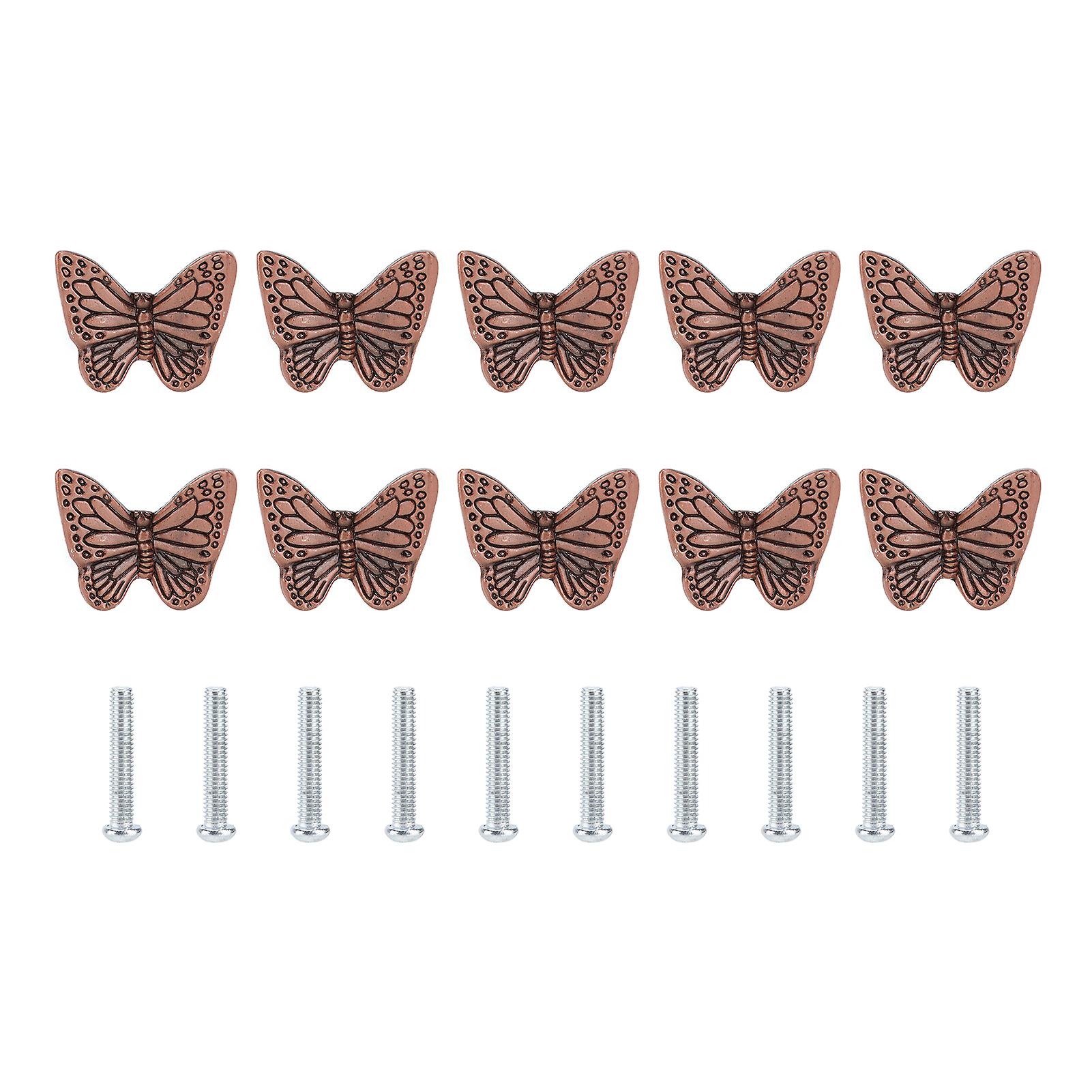 Alloy Drawer Pull Handle Starfish Butterfly Pattern Single Hole Modern Style for Drawer Cabinet Wardrobe Red Bronze