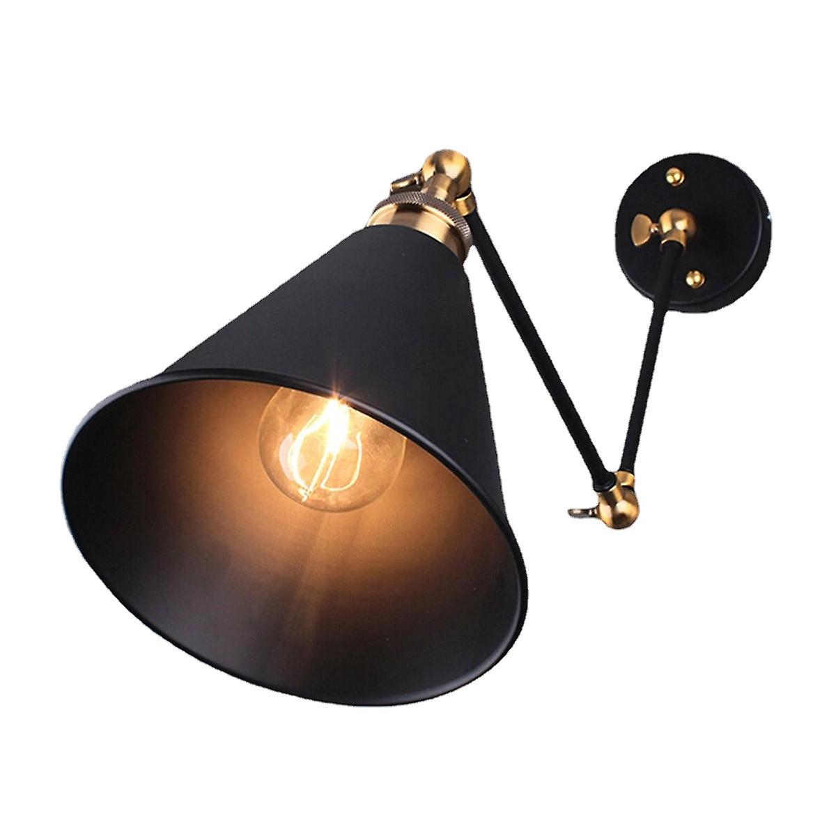Industrial Swing Arm Sconce Wall Light Loft Lamp Fixture Fitting(material: Copper+iron)