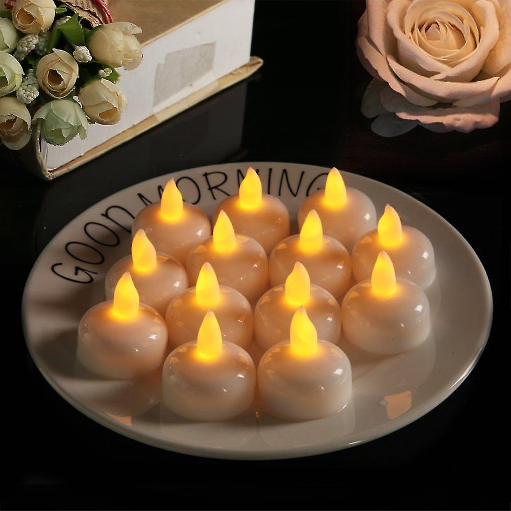 12pcs Waterproof Candle Light SPA Floating LED Flickering Tea Lights Candles New