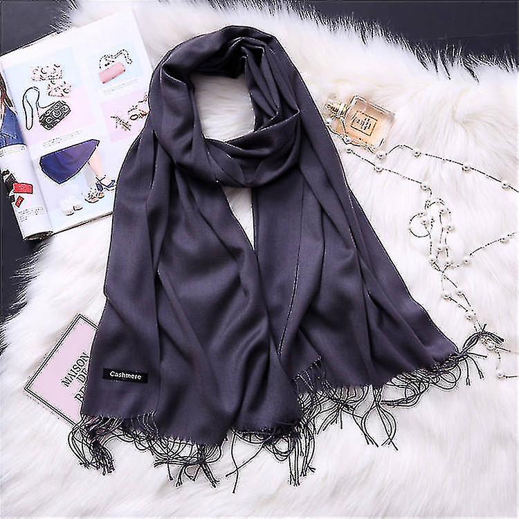 200*70cm Winter Shawls Polyester Cashmere Scarf With Tassel