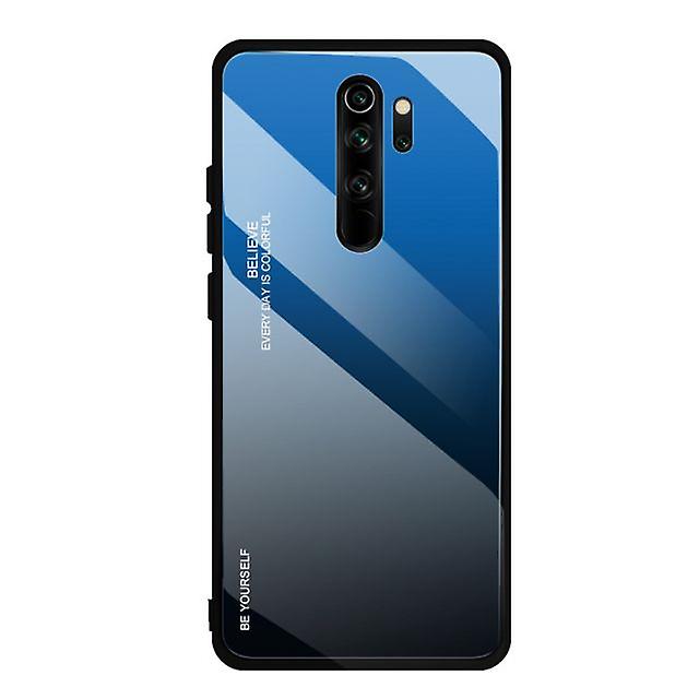 Unique Shockproof Tempered Glass Case for Redmi Note 7 / Note 7 Pro - Blue  Black