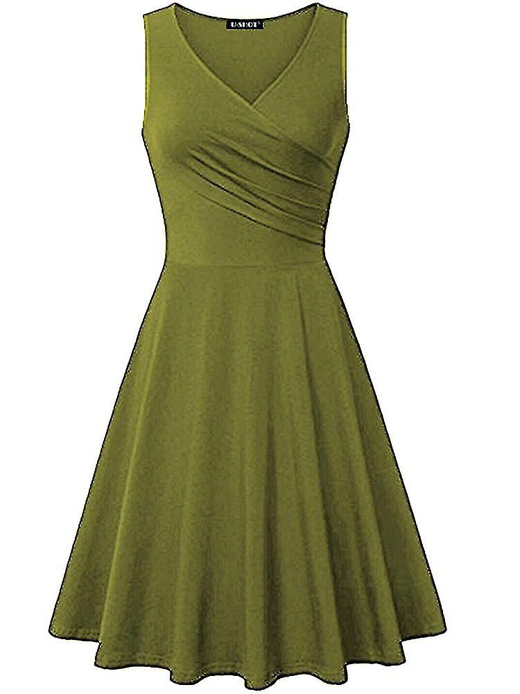 Femei fără mâneci Deep V-gât Rochie