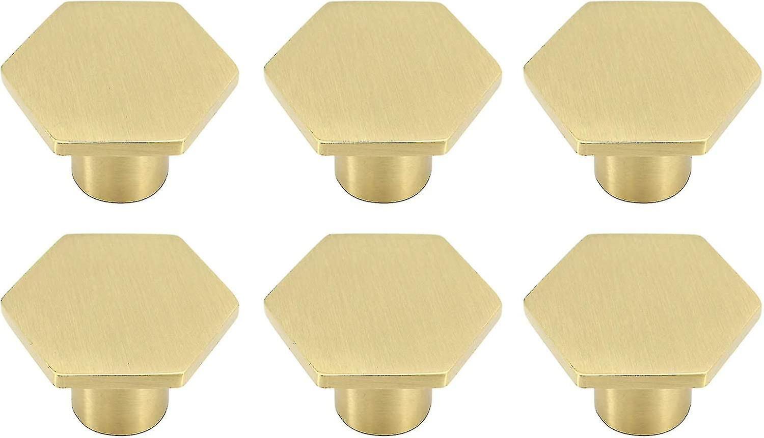Solid Brass Hexagon Cabinet Knobs - Pure Copper Cupboard Pull Handle (30mm*21mm)