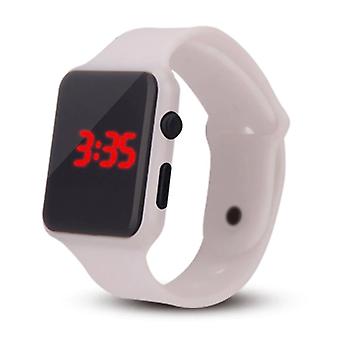 Stuff Certified® Digital Watch Wristband - Silicone Strap LED Screen Sport Fitness - White