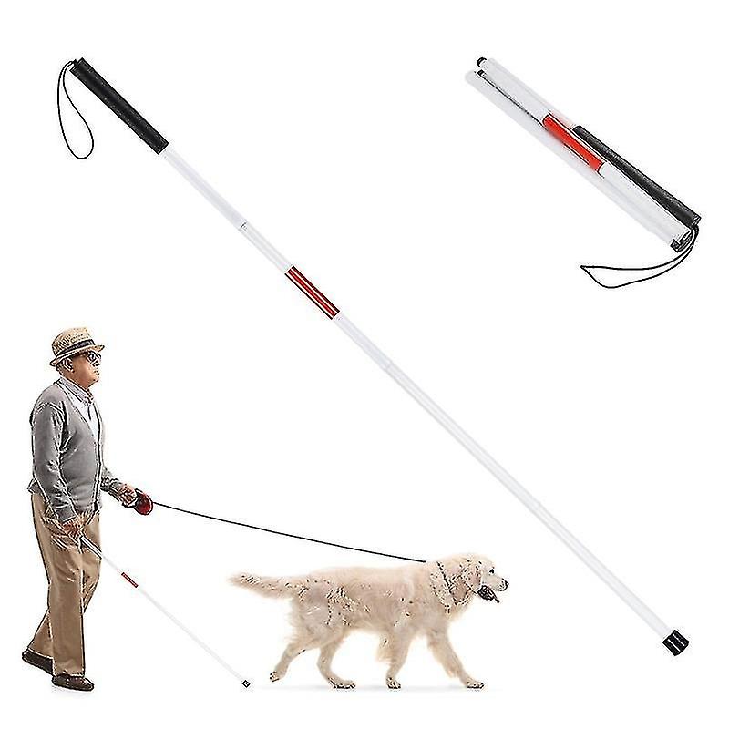 Folding blind cane, 125cm portable cane, adjustable aluminum alloy folding support crutch