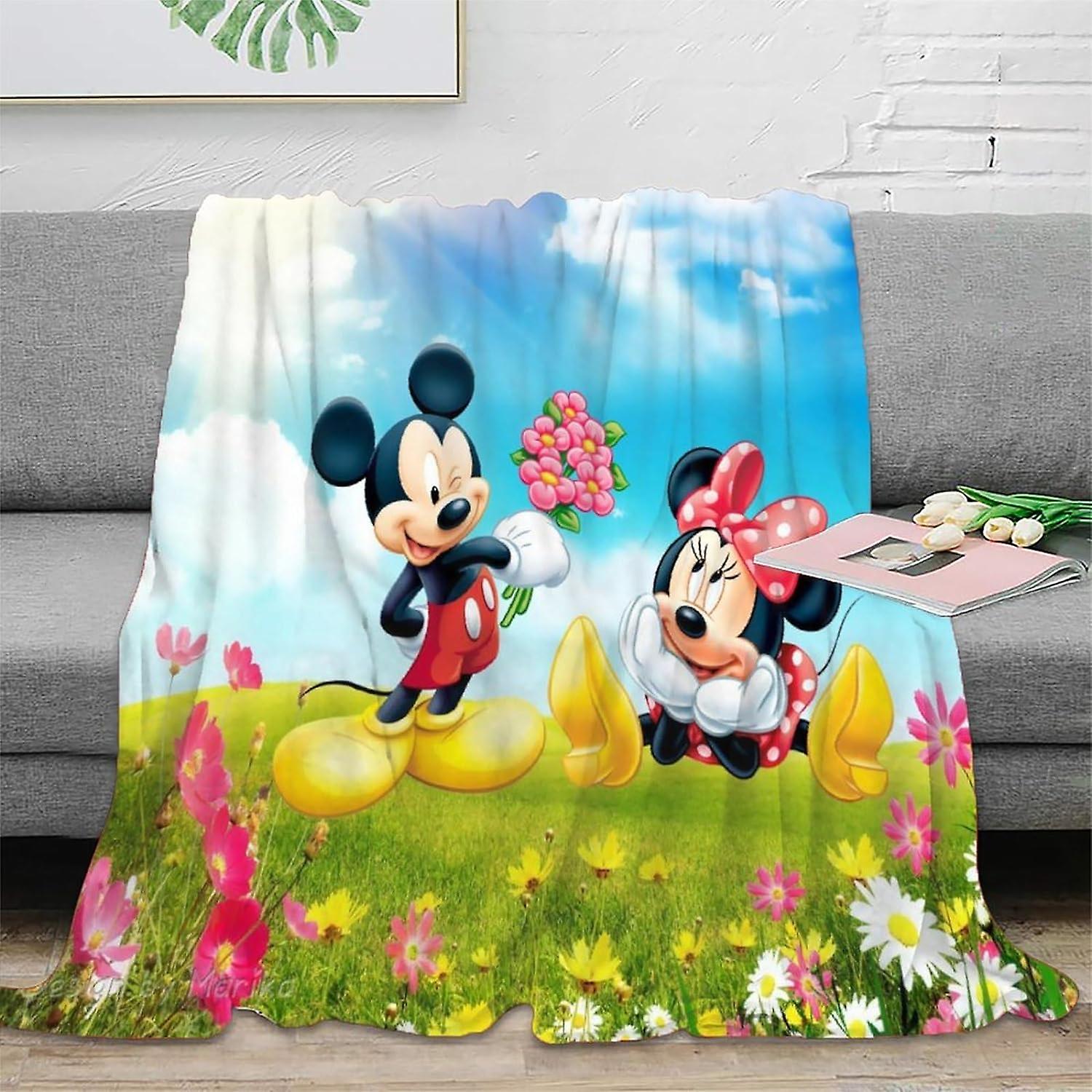 SHAARI Mickey Mouse Fleece Throw Blanket,Fluffy Soft Couch Blankets Warm Bed Flannel Blanket 3D Cartoon Mouse Travel Plush Blankets for Bedroom Living